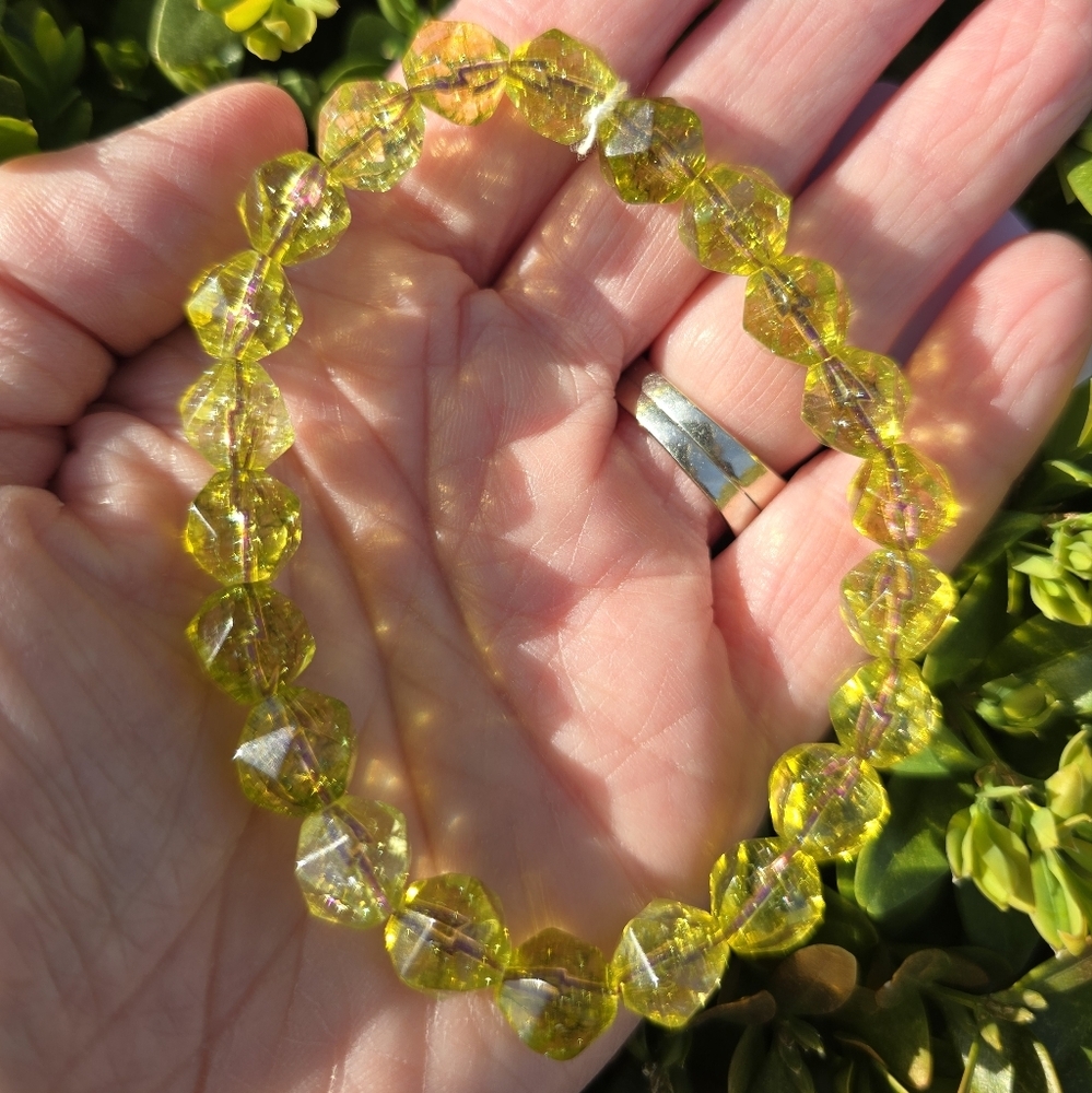 10mm Faceted Peridot Bracelet